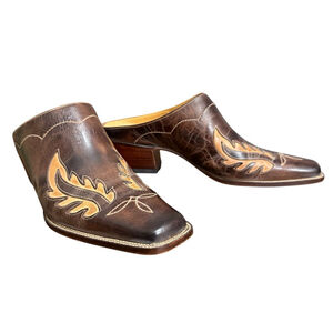 Charlie 1 Horse by Lucchese Brown Leather Western Mule Clog Size 10